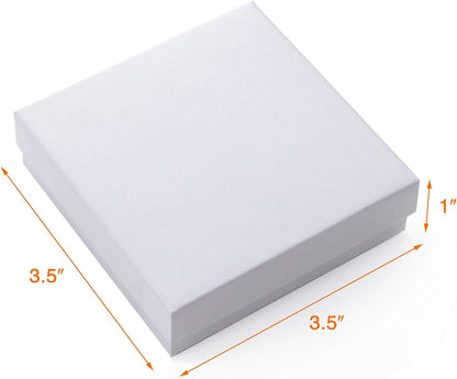 Jewelry Gift Boxes 40 Pack 3.5X3.5X1 Inch Cardboard Jewelry Boxes,Small Gift Boxes for Jewelry Earrings Necklaces Handmade Bangles Bracelets(White)